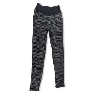 Honeycomb ruching Gray/Black Leggings Medium